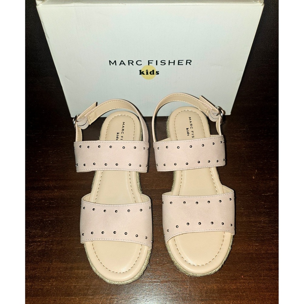 Marc Fisher Kid's Girl's Marren Strap Wedge‎ Sandal Blush Size 4/2.5